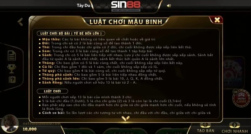 So sánh chi trong game bài Mậu Binh Sin88